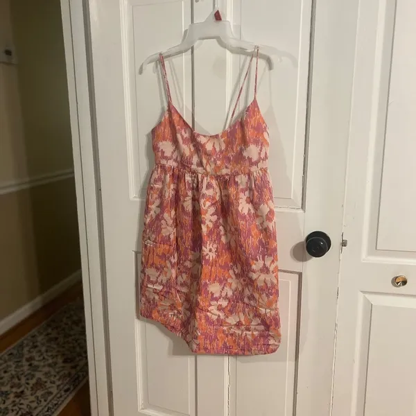 Anthropologie Pink Floral Mini Dress - Image 3