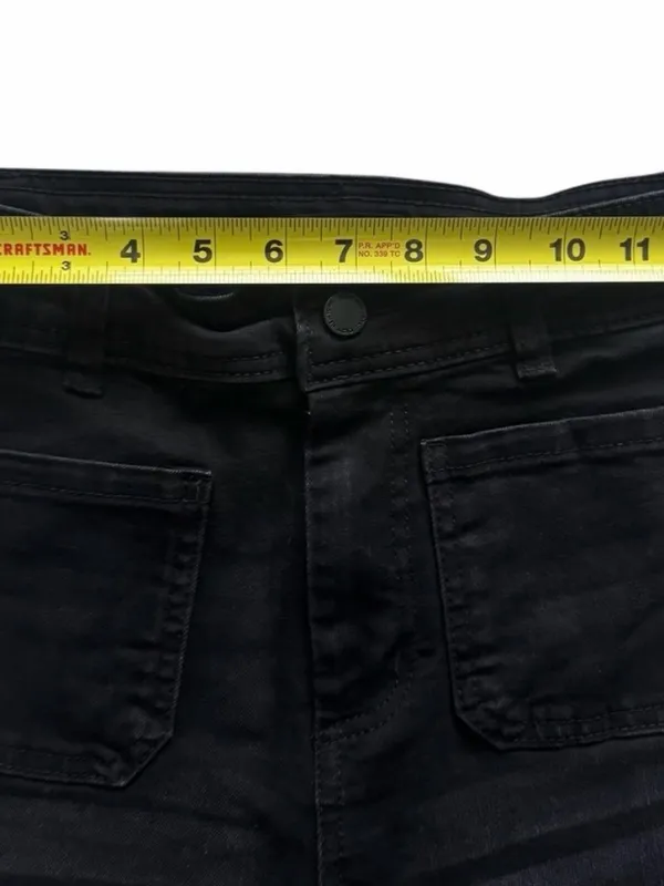 OAT NEW YORK Black Wide Leg Raw Hem Jeans High Rise Women Size 4 27 Grunge Retro - Image 10