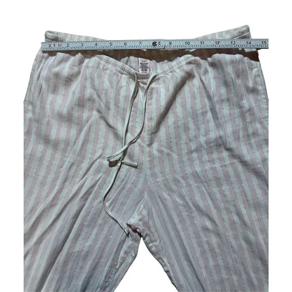Victoria’s Secret pink white metallic silver striped pajama set sz small‎ - Image 2