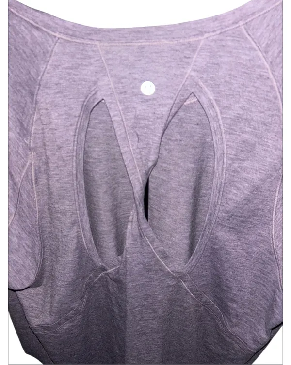 Lululemon Stop Drop & Squat Long Sleeve in Heathered Black Currant Sz 10/12 - Image 3