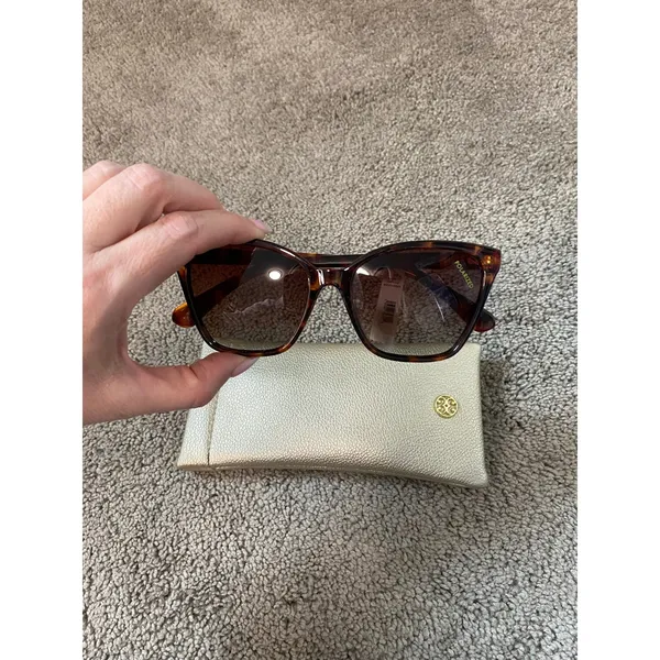 New Mary Square Mara Polarized Tortoise Sunglasses Brown Acetate UV400 - Image 2