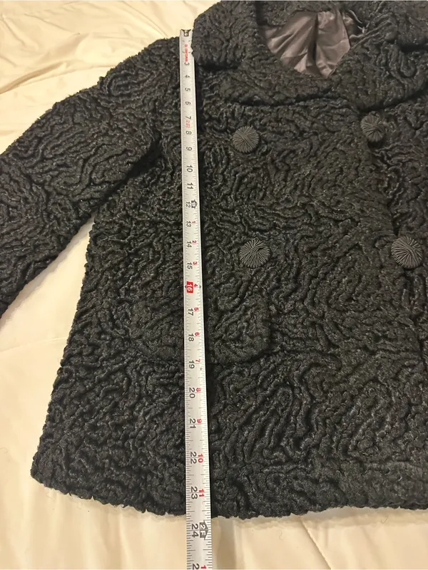 Lustrelam by Halldon LTD Vintage Curly Persian Classic Black Peacoat - Size M? - Image 14