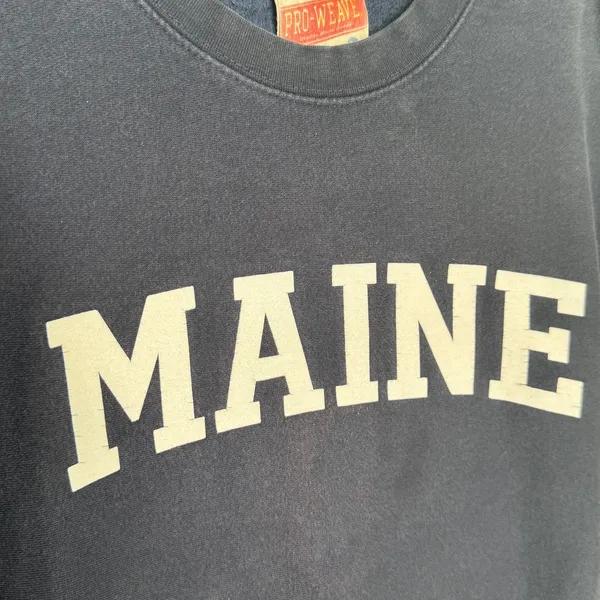 Vintage 1990s MV Sport Pro-Weave Maine Navy Crewneck Sweatshirt Medium - Image 4