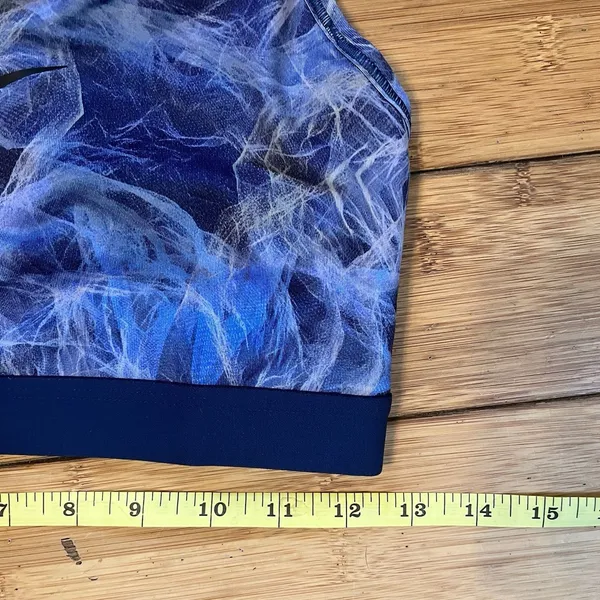 Nike Women’s Dri-Fit Blue Swirl Patterned Sports Bra Size Medium EUC - Image 2