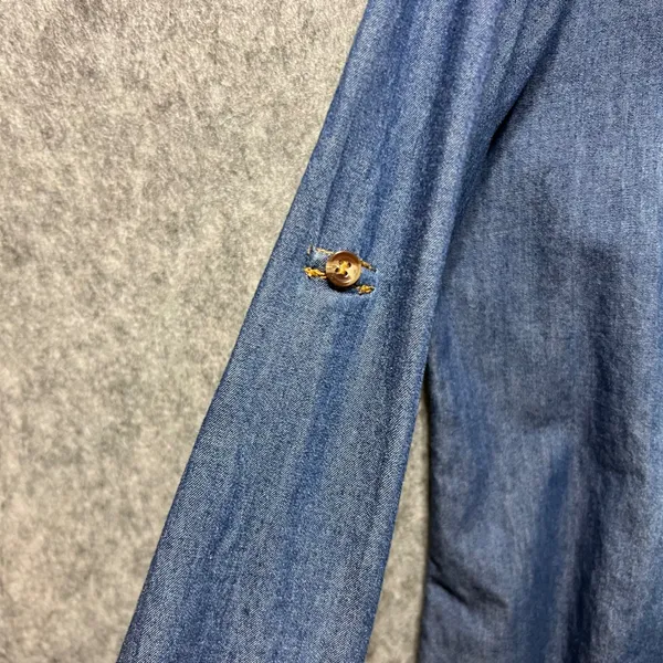 Bottlette Denim Shirt Roll Tab Long Sleeve Button Up Western‎ 1XL - Image 6