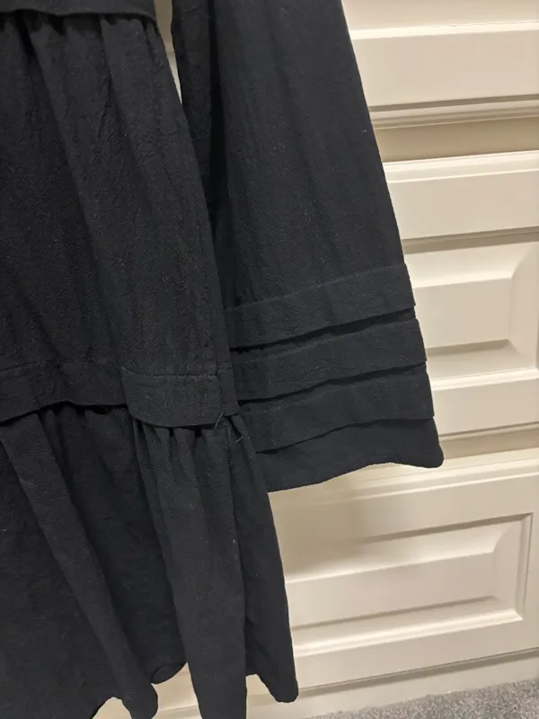 Black Tiered V-Neck Mini Dress - Image 4