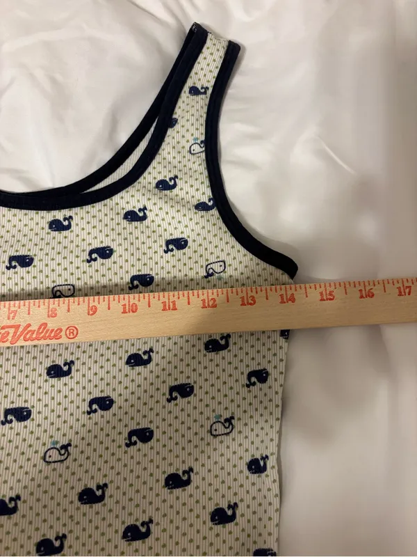 dELiA*s White Tank Sleep Slip with Navy Whale Motif - Image 3