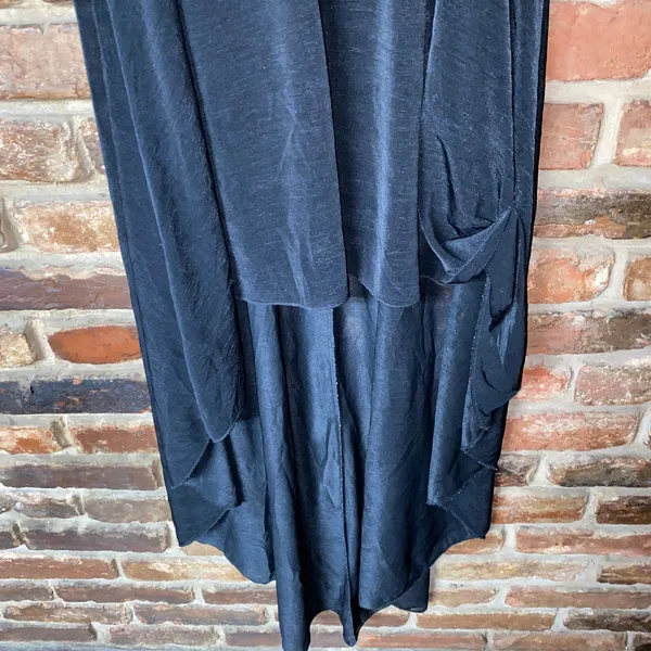 H&M Black Sleeveless High Low Mini - Maxi Sheer Mesh Dress Women's Size XS - Image 3