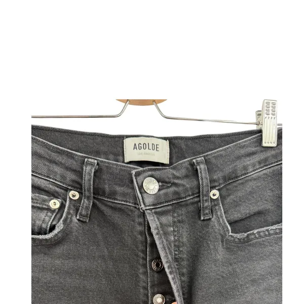 Agolde Nico High Rise Slim‎ Jeans Cosmopolitan Black Gray Wash 28 Women Denim - Image 6