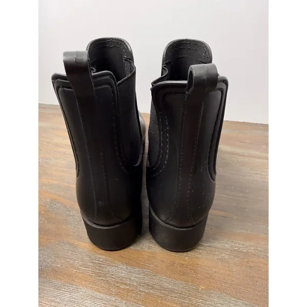 Jeffrey Campbell Women's Size 8 Black Chelsea Rain Boots Ankle Pull On - Image 8
