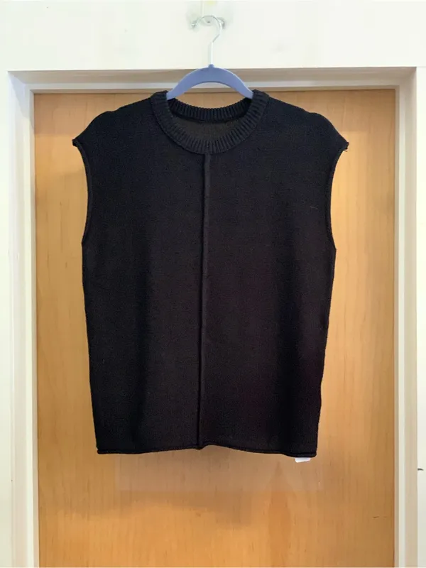 Unknown Cotton Blend Sleeveless Black Knit Sweater Top Size-Small 90’s Minimalis - Image 3