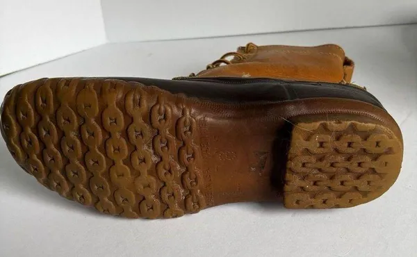 LL Bean Maine Hunting Shoe Duck Boots Women's Size 8 Brown Leather USA Vintage - Image 6