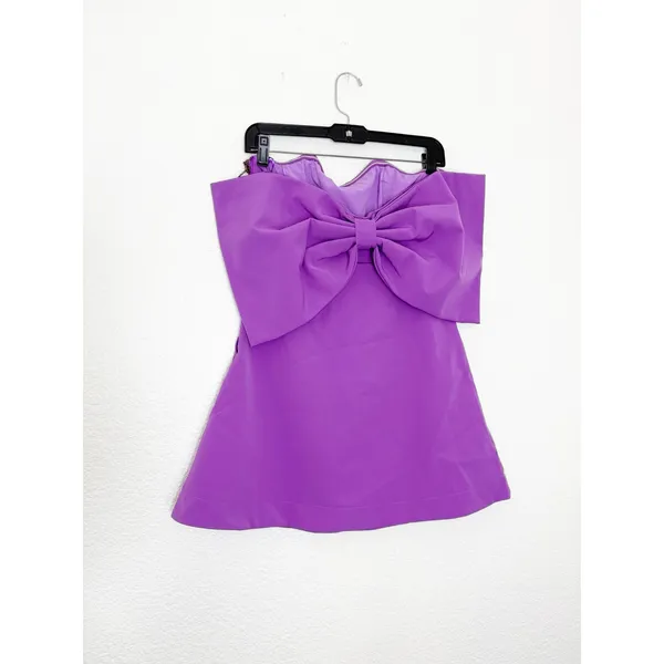 Miou Muse Purple Strapless Bow Back Mini Dress Size Small NWT Cocktail Party - Image 11
