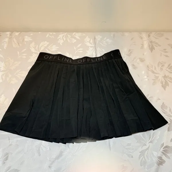 OFFLINE by Aerie Pleated Black Athletic Tennis Pickleball Skirt Large - Image 2