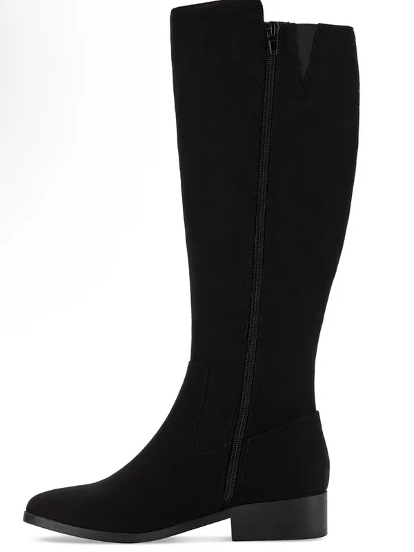 NEW Style & Co. Womens Charmanee Faux Suede Knee-High zip riding Boots Black 6.5 - Image 4