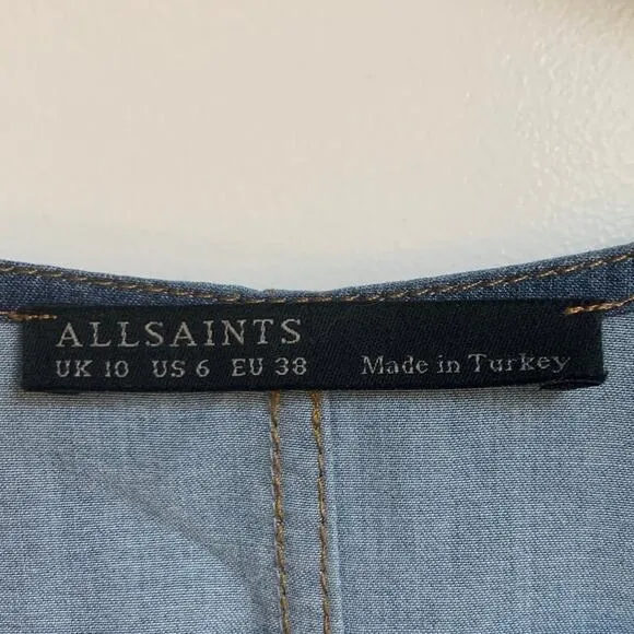 ALLSAINTS Kinney Dress Blue‎ Chambray Denim - Image 4