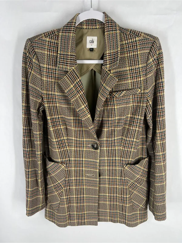 Cabi Pastime Plaid Jacket Blazer Style #3548 Brown Multi Size 4 - Image 2