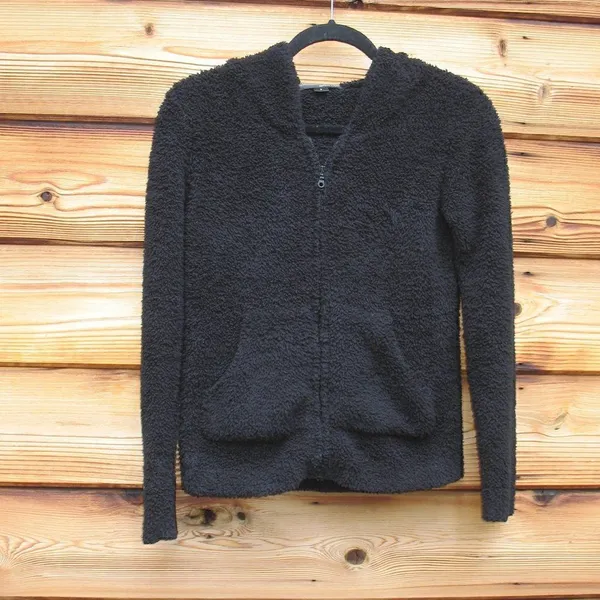 Barefoot Dreams Black Bamboo Lite Zip Hoodie Jacket - Image 3