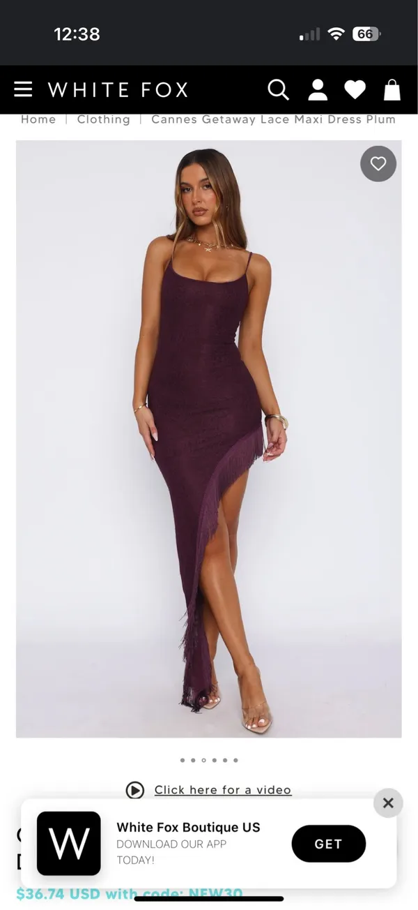 White Fox Cannes getaway lace maxi dress plum - Image 7
