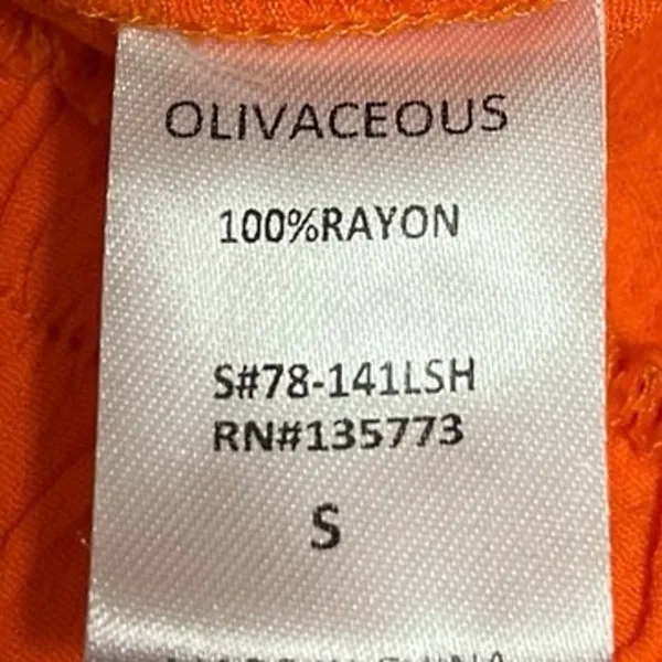 Gab & Kate Olivaceous Orange Elastic Waist Flowy Flare Mini A-Line Skirt Size S - Image 5