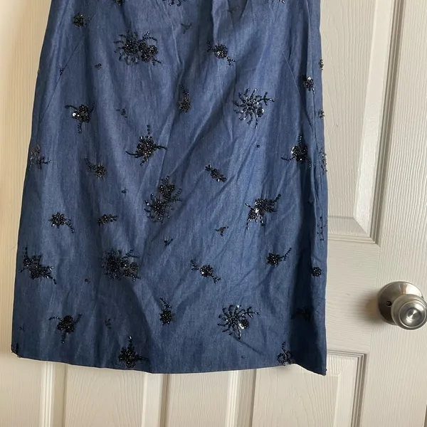 Zara Woman’s Navy Dress Sequin Detail size Medium - Image 7
