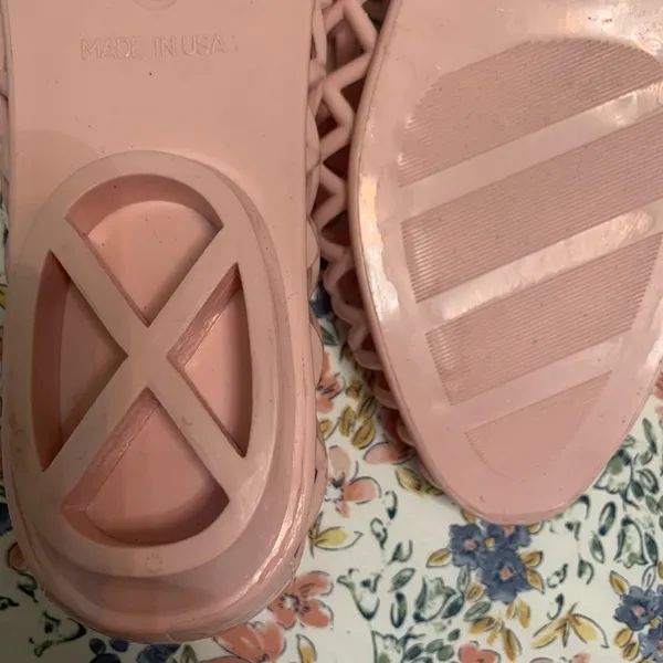 American apparel Los Angeles Apparel lattice PVC jelly Sandal Flats Open toe - Image 2