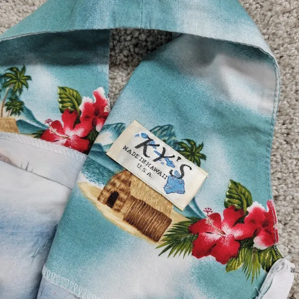 VTG KYs Hawaiian Dress Womens S Tropical Floral Beach Sleeveless Mini Sundress - Image 2