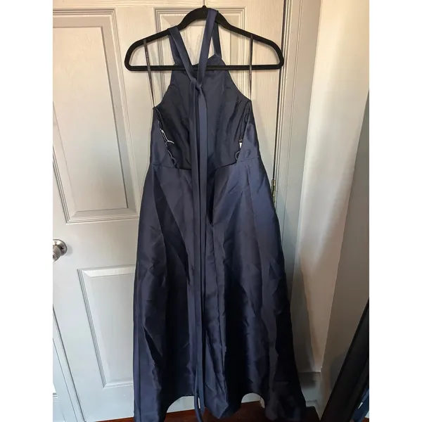 Women's Navy Blue Halter Neck Maxi Dress - Image 7