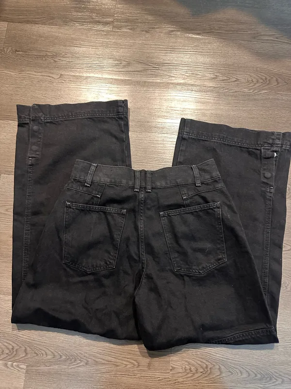 Free People black benji wide leg jeans - Image 7