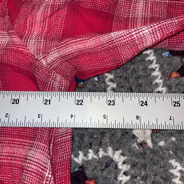 Wild Fable Women Red Plaid Flannel Shirt Button Up Long Sleeve Western Shacket M - Image 6