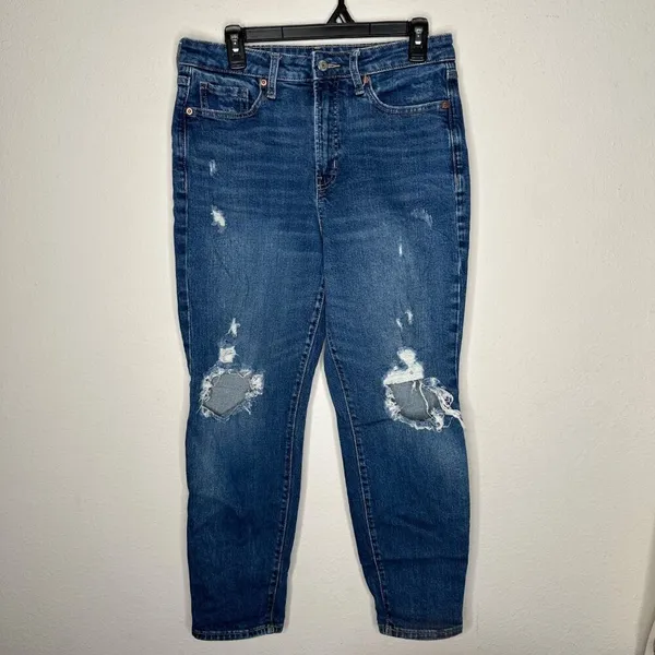 Old‎ Navy High-Waisted O.G. Straight Ripped Ankle Jeans Sz 10 - Image 3