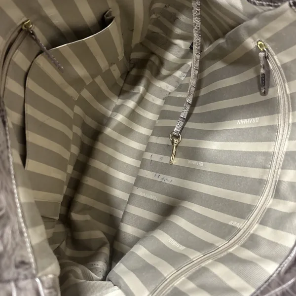 Brahmin Thelma Tote Chardonnay – Croc‎ Embossed & Suede - Image 11