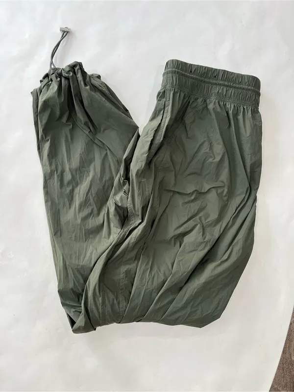 YPB Your Personal Best Crinkle Nylon Parachute Jogger in Desert Olive Green M - Image 4