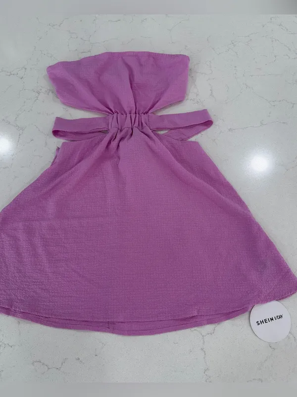 SHEIN Lilac Strapless Cutout Mini Dress - Image 2