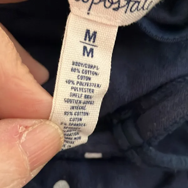 FINAL MARKDOWN Aeropostale Navy Blue Polka Dot Off-Shoulder Top medium - Image 3