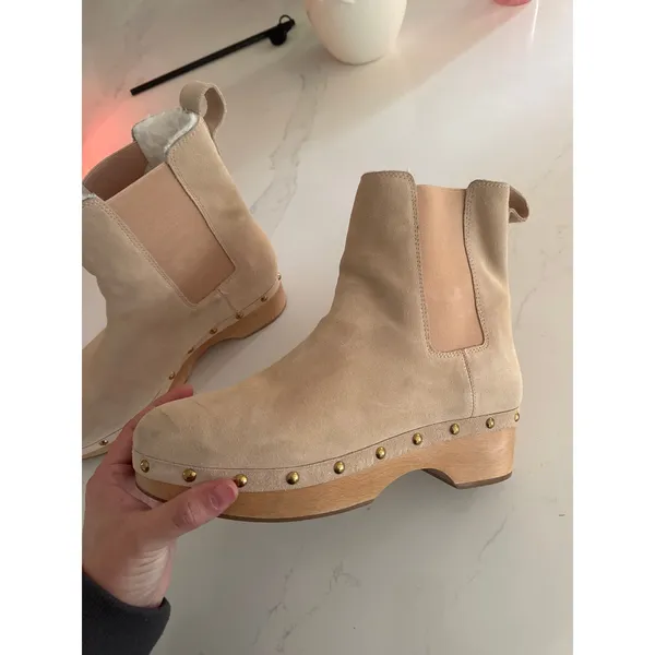 J. CREW Faux Fur Lined Clog Boots in Suede Size 11 - Image 5