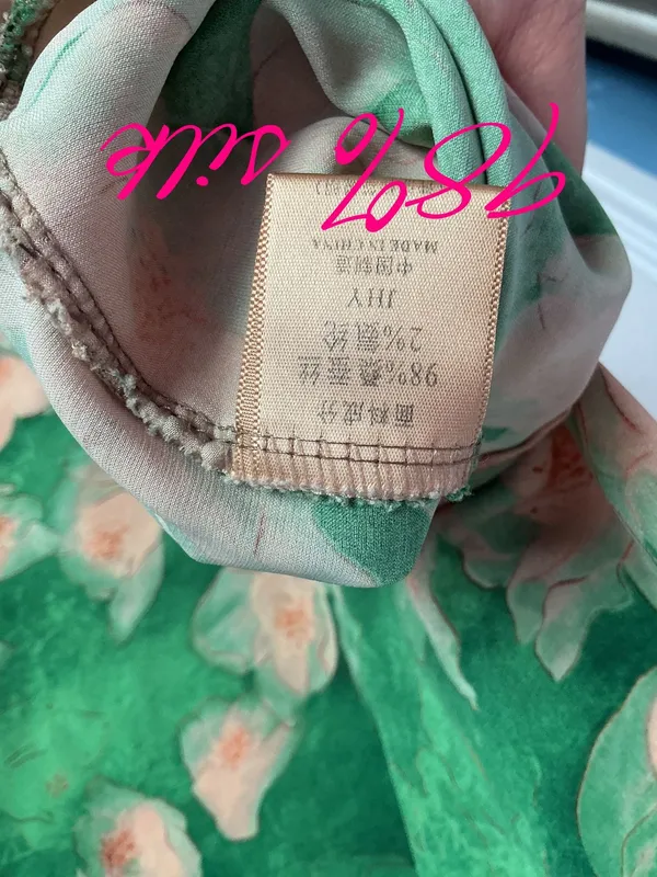 Silk Dress Green Size XL - Image 7