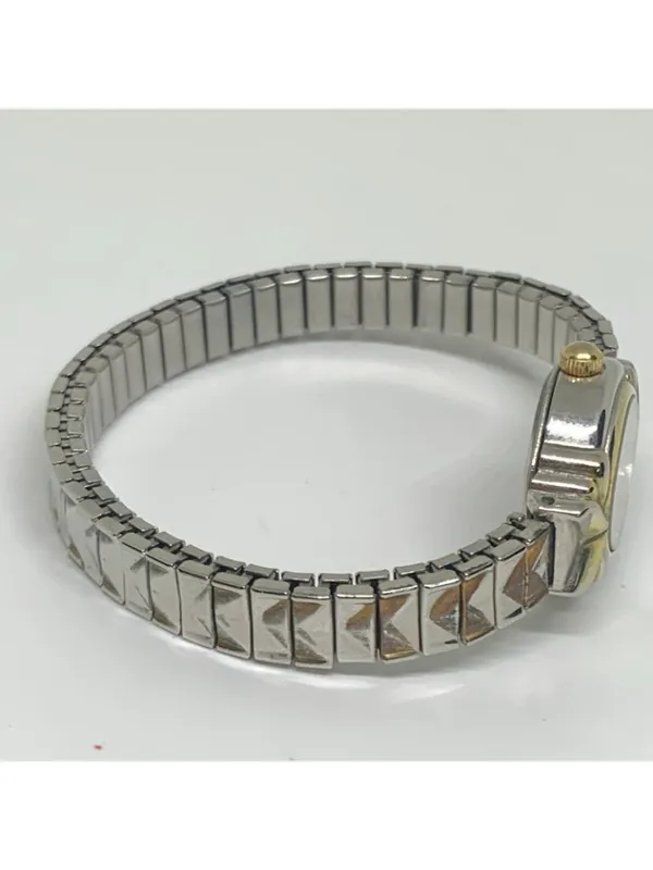 Vintage watch-it women watch silver gold tone 20mm quartz analog 6.5” running - Image 7