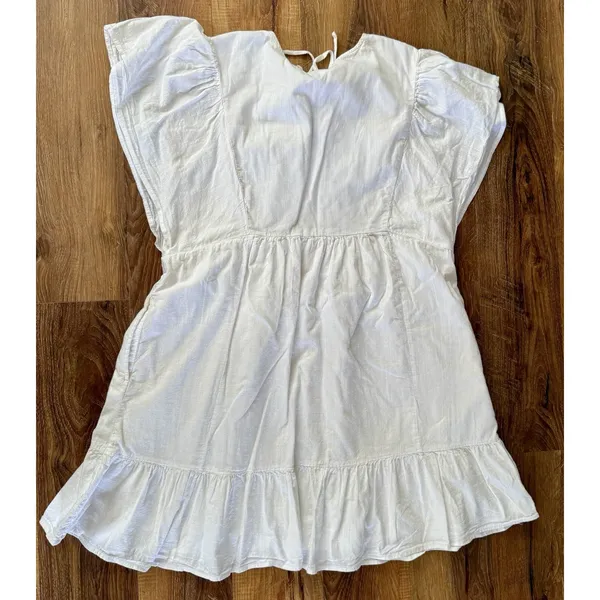 Knox Rose Women’s Dress XL White Multi Color Embroidered Boho Casual Pockets EUC - Image 3