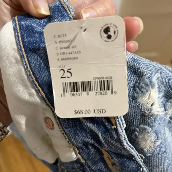 NWT Button Fly Distressed Women's Denim Jean Shorts The Free People 25 Festival - Image 6