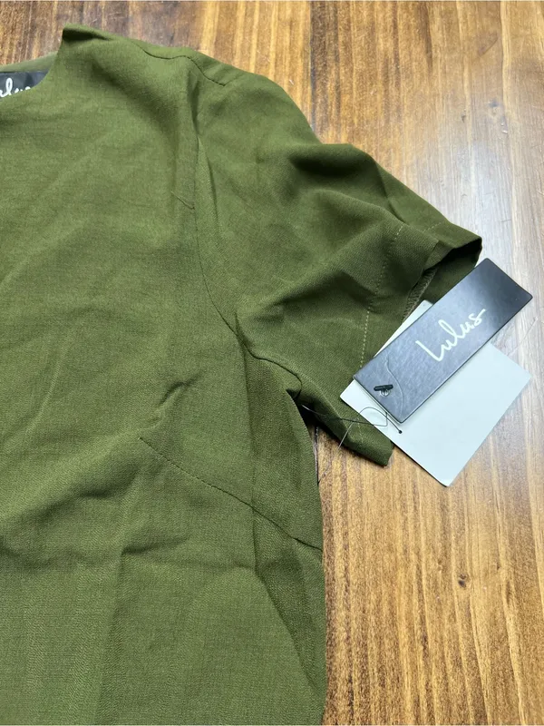 Lulus Shift and Shout Olive Green Shift Dress Size Medium NWT - Image 7