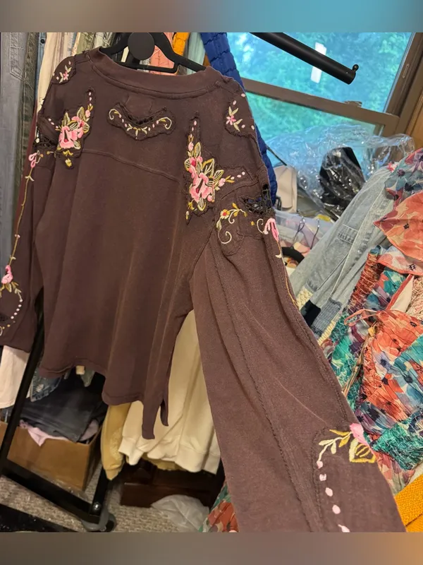 NWT Free People We The Free Lilith Tee - chocolate brown - Medium - Image 10