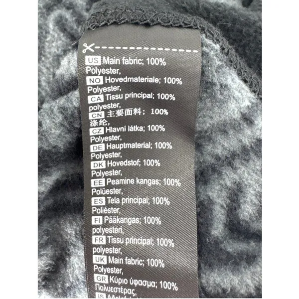 Kari Traa Rothe Full Zip Fleece Jacket Black Grey Geometric Fair Isle XL 622061 - Image 8