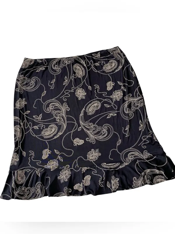 VINTAGE STUDIO 1940 Paisley Ruffled Hem Skirt - Image 3