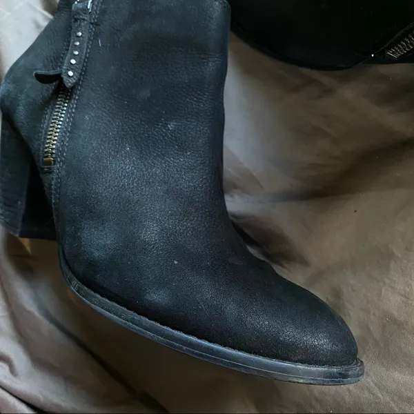 Black Steve Madden Whysper Heeled Ankle Booties - Image 3