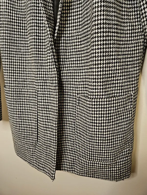 Ambiance Outerwear Black White Houndstooth Jacket Coat Business Casual Neutral - Image 3