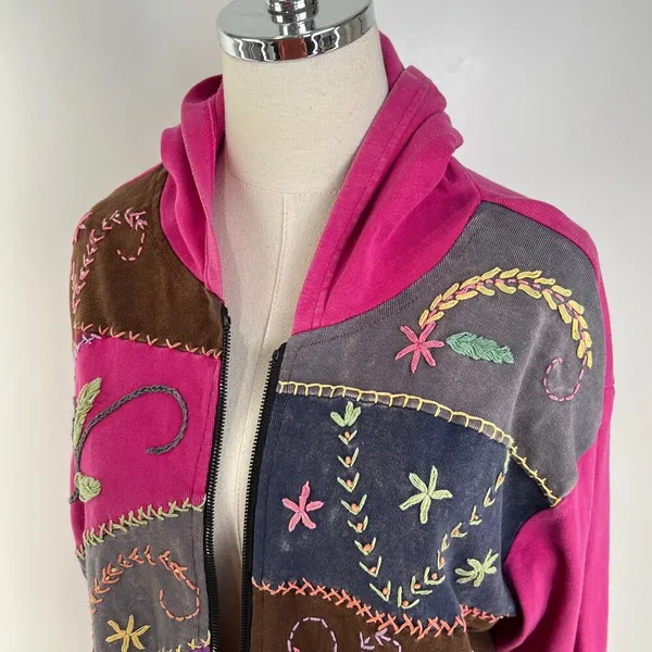 Rising Tide Vintage Hoodie Jacket Pink - Image 4