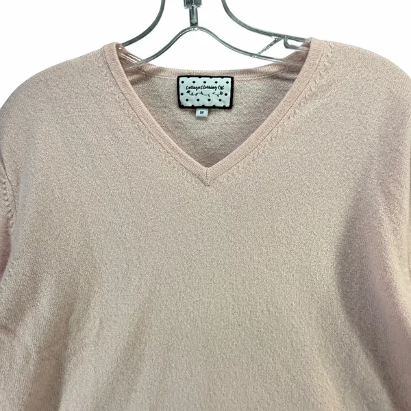 Cottage Clothing Inc Cashmere Sweater Womens M Pink Knit‎ Soft Girl Cozy Luxury - Image 5