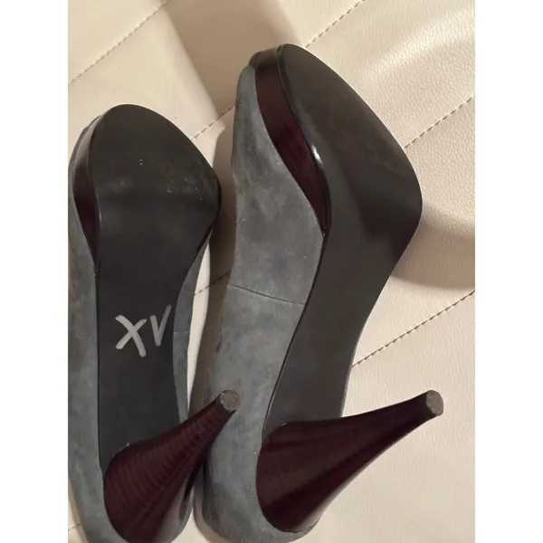 Style Co Peep Toe Heels Gray Suede Platform Chunky Heel Shoes Womens Size‎ 10M - Image 7