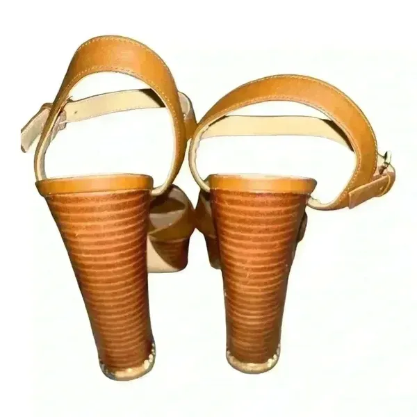 Michael‎ Kors Tan Divia Block Heel Sandals, Size 8 - Image 3